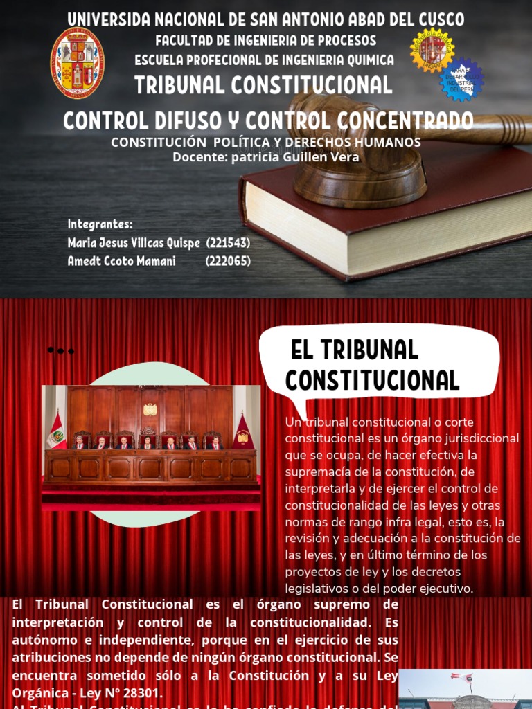 Tribunal ConstitucionalControl Difuso y Concentrado PDF Constitución Habeas corpus