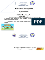 Certificate of Recognition: Sean Pamela Rosabal