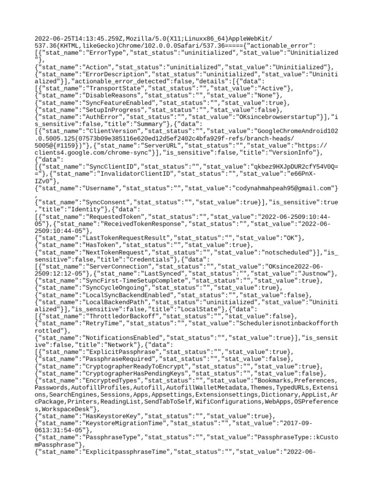 Chrome Sync Status Report | PDF | Hypertext Transfer Protocol | Web Browser