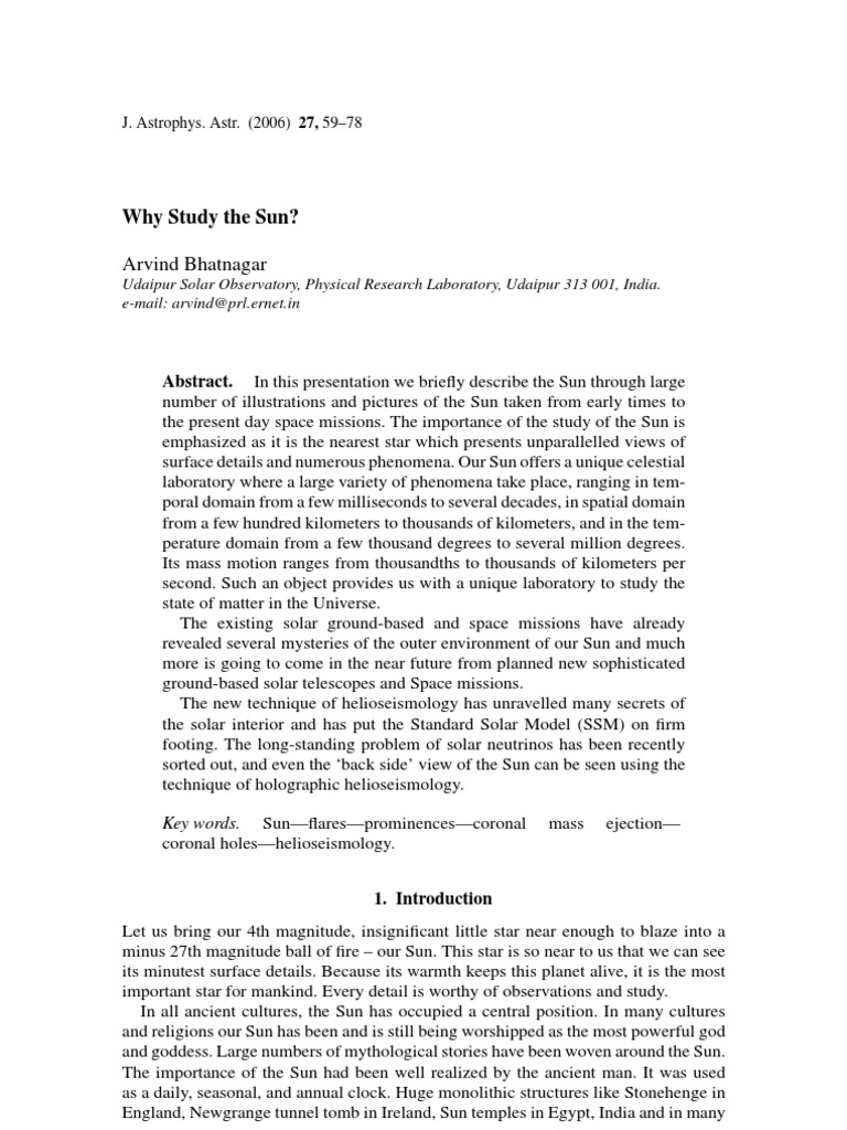 Importance of Solar Studies and Observations | PDF | Corona | Sun