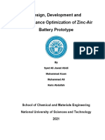 Design, Development and Performance Optimization of Zn-Air Battery Prototype