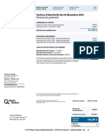 Entente de Paiement: Facture D'électricité Du 29 Décembre 2021