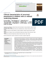 Clinical Characteristics of Recurrent Pneumonia in Children With or Without Underlying Diseases