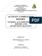 Activity Completion Report:: "School Accomplishment Report and Aip Review/Crafting"