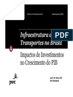 Investimentos em infraestrutura de transportes podem aumentar o PIB em até R$107 bi/ano