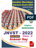 Navodaya 2022 Class 6 Question Paper English