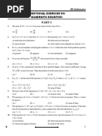 Additional Exercise (Quadratic Equation) Student