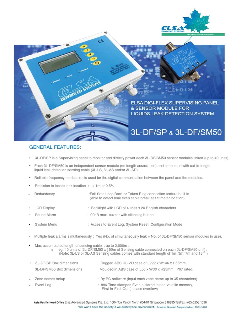 ELSA Water Leak Detection System Overview | PDF | Electromagnetic ...