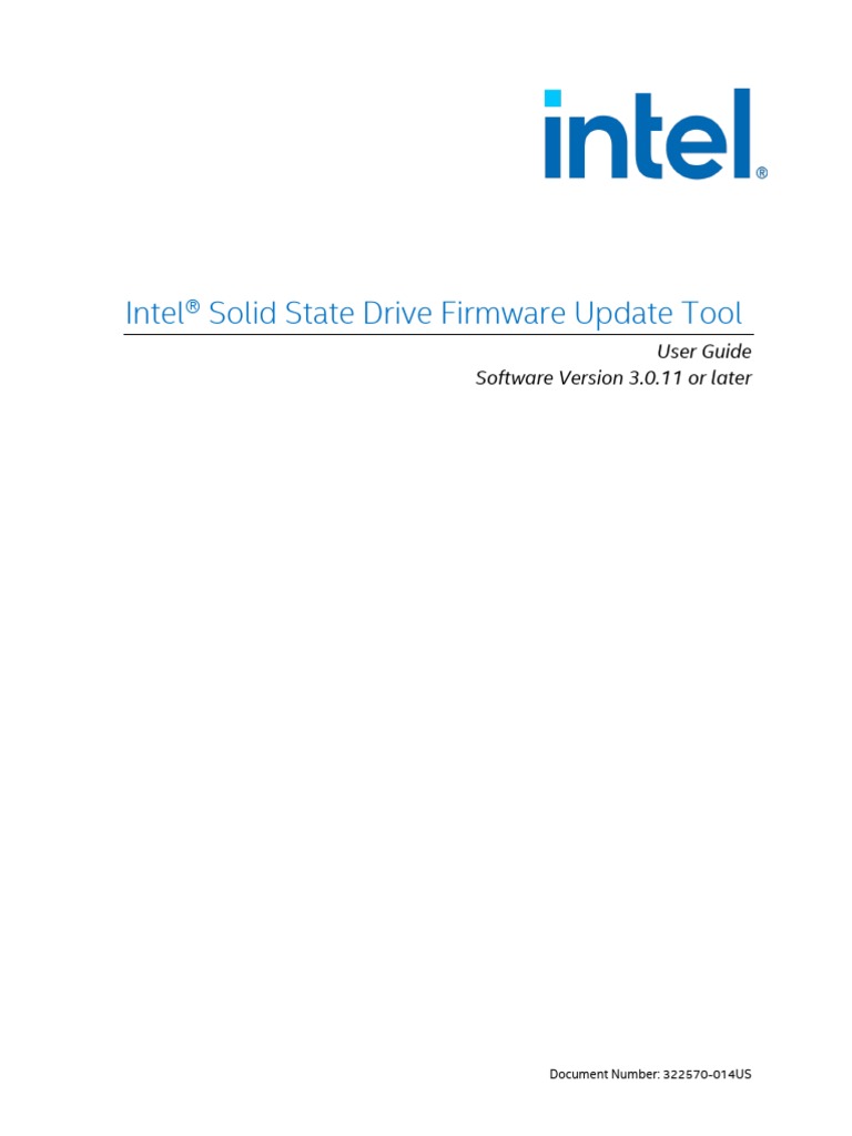 Intel SSD Firmware Update Tool 3012 User Guide 322570014 PDF