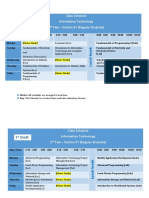 IT Class Schedules for 2nd-4th Years