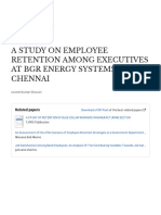A Study On Employee Retention Among Executives at BGR Energy Systems LTD, Chennai