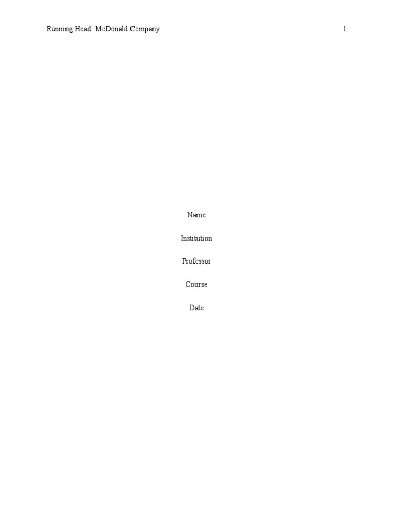 McDonald Complete Copy Edited | PDF | Strategic Management | Mc Donald's