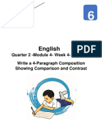 English: Quarter 2 - Module 4-Week 4 - Lesson 2 Write A 4-Paragraph Composition Showing Comparison and Contrast