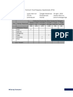 Formulir Food Frequency Questioinaire