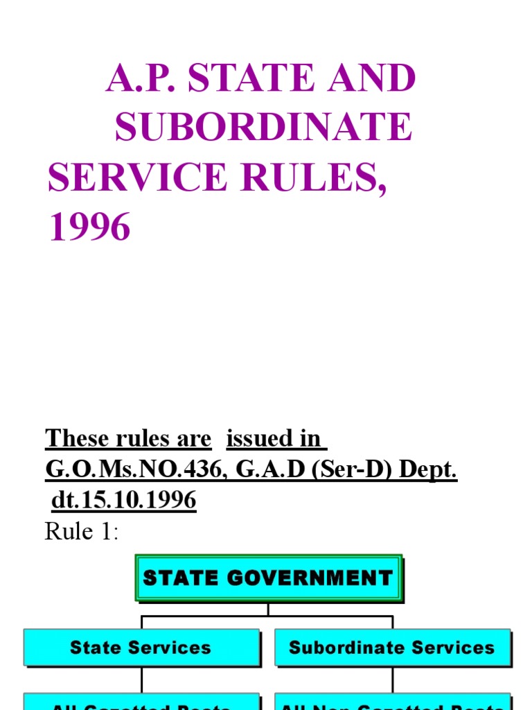 A.P. State and Subordinte Service Rules 1996-Original | PDF | Probation ...