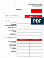 Data Klub Peserta Formulir A - 2: Kompetisi Piala Soeratin