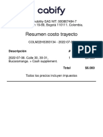Resumen Costo Trayecto: Maximobility SAS NIT: 900867484-7 Calle 125 N 19-89, Bogotá 110111. Colombia