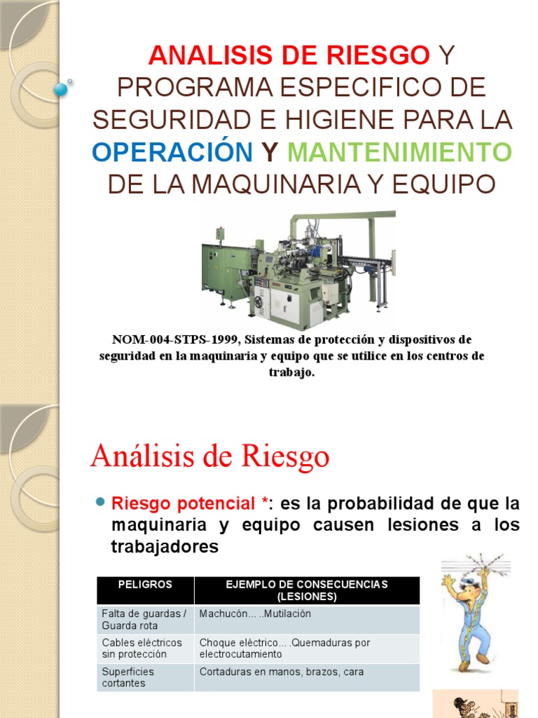 Analisis de Riesgo de Maquinaria y Equipo | Descargar gratis PDF | Riesgo