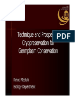 Technique and Prospect of Cryopreservation For Germplasm Conservation