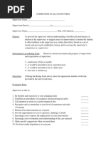 Supervisor Evaluation Form