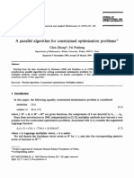 A Parallel Algorithm For Constrained Optimization Problems