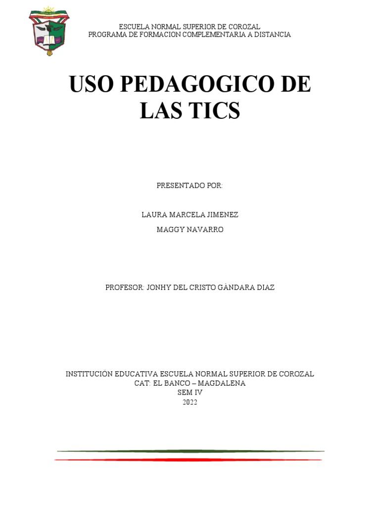 Uso Pedagógico de las TIC en Educación | PDF | Método de enseñanza ...