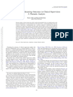 Precursors To Measuring Outcomes in Clinical Supervision: A Thematic Analysis