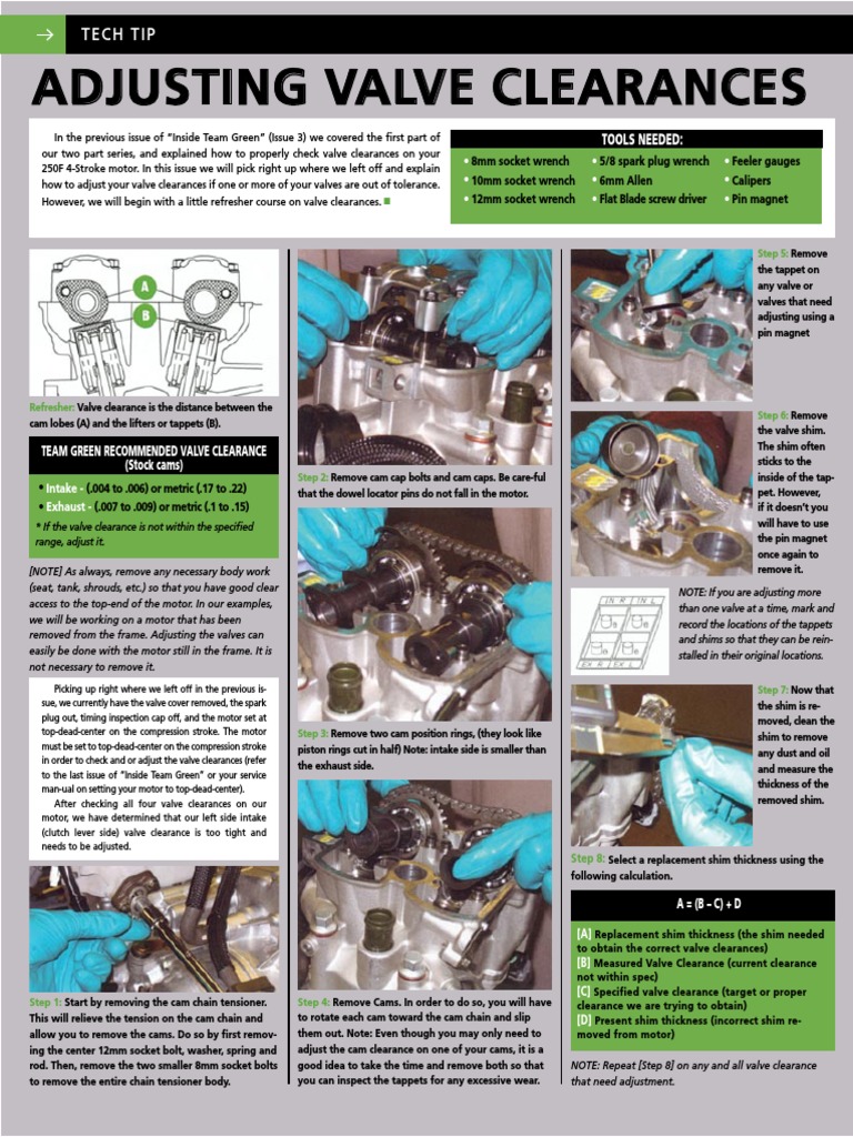 Adjusting Valve Clearances Guide | PDF | Machines | Mechanical Engineering