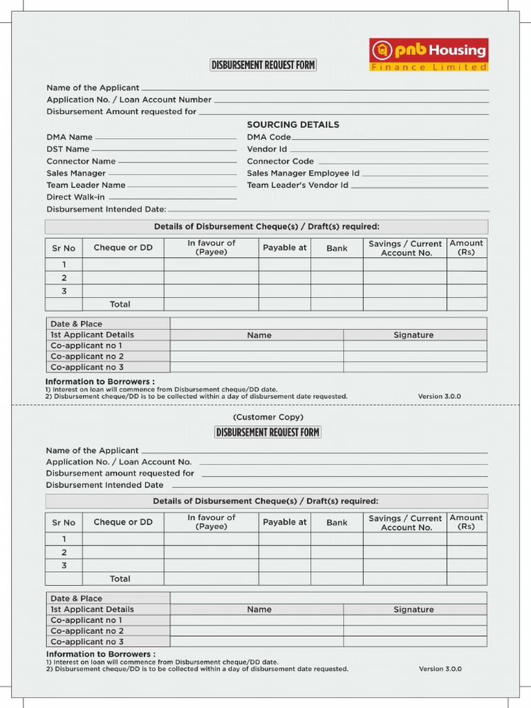 Disbursement Request Form Final | PDF