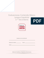 Evaluaciones Contenido Básico Lengua Española 3. Secundaria: Saber Hacer