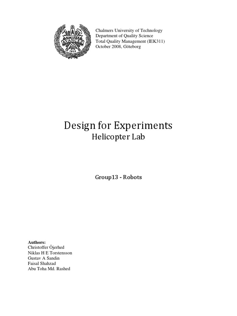 Helicopter Assignment PDF Experiment Helicopter