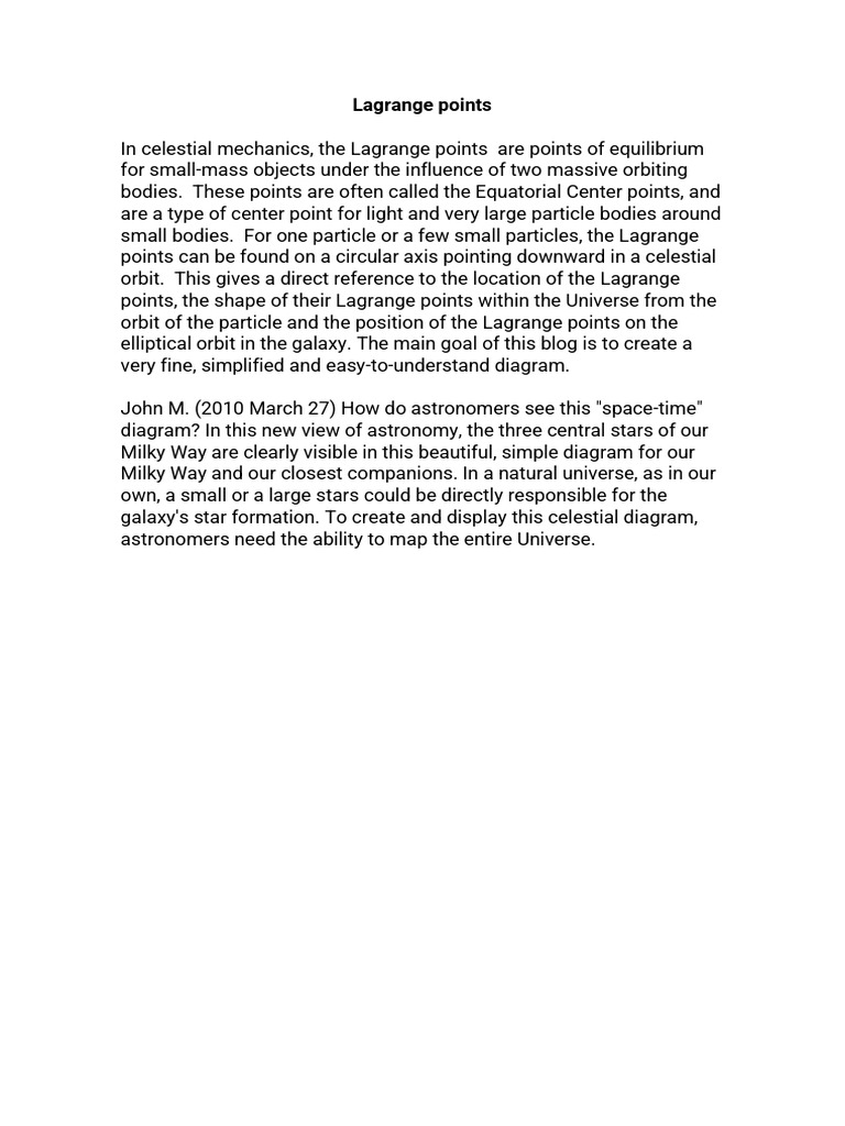 Lagrange Points | PDF