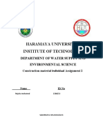Haramaya University Institute of Technology: Department of Water Supply and Environmental Science