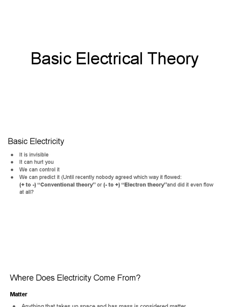 Basic Electrical Theory PDF