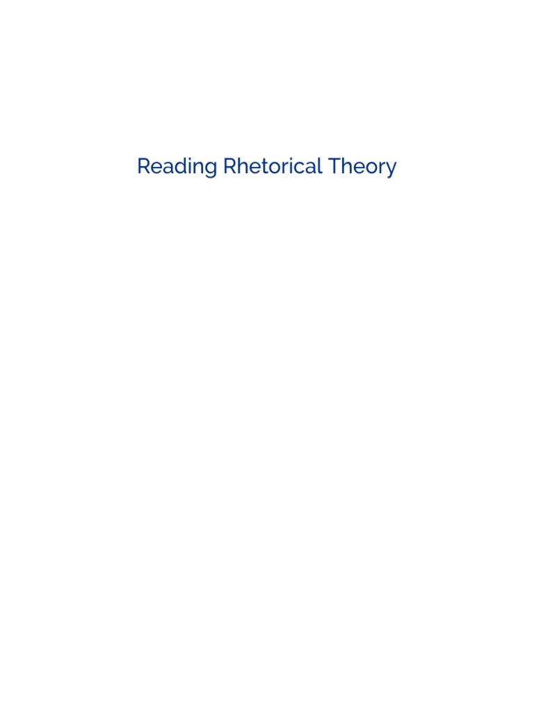 Rhetorical Theory: Speech & Power | PDF | Rhetoric | Public Speaking
