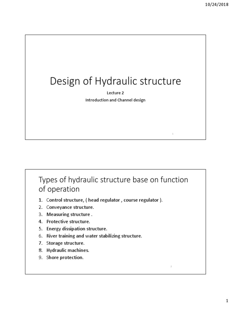 Hydraulic Structure Design Overview | PDF | Environmental Science ...