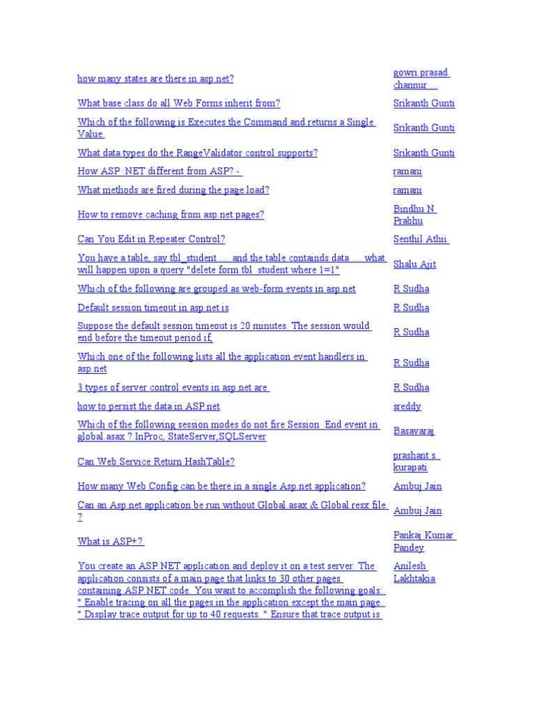 ASP Questions | PDF | Active Server Pages | Microsoft Sql Server
