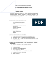 Centro de Capacitación Integral en Seguridad BANCO DE PREGUNTAS SOBRE PRIMEROS AUXILIOS