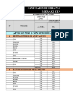 Cantidades Apto 105 Con y Sin Reforma