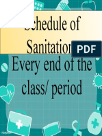Schedule of Sanitation (Frequently Touched Objects)