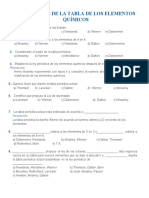 Airoria - 4 CUESTIONARIO DE LA TABLA DE LOS ELEMENTOS QUÍMICOS