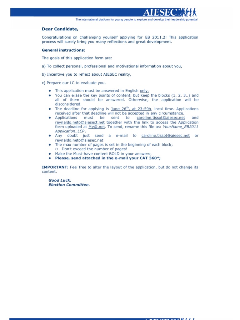 EB Application Form Instructions | PDF