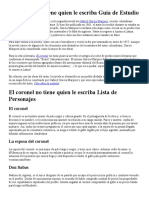 El Coronel No Tiene Quien Le Escriba Guía de Estudio