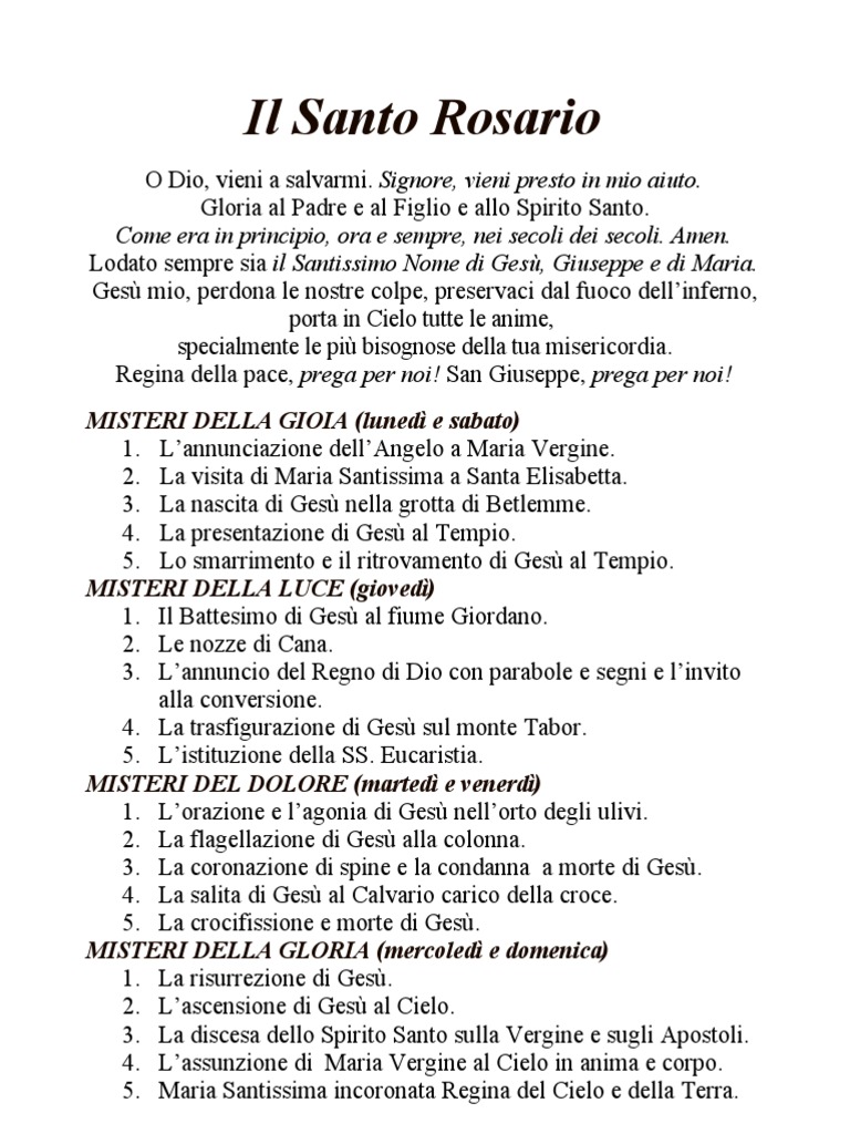 Come Si Recita Il Rosario Con Tre Grani
