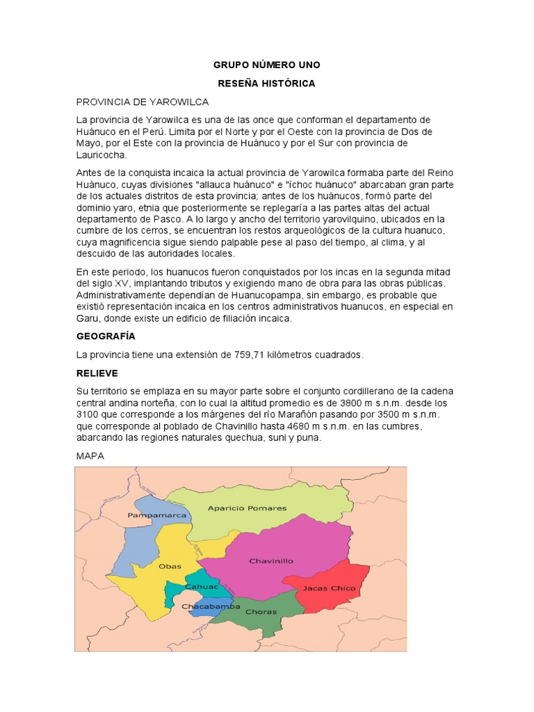 PROVINCIA DE YAROWILCA PDF