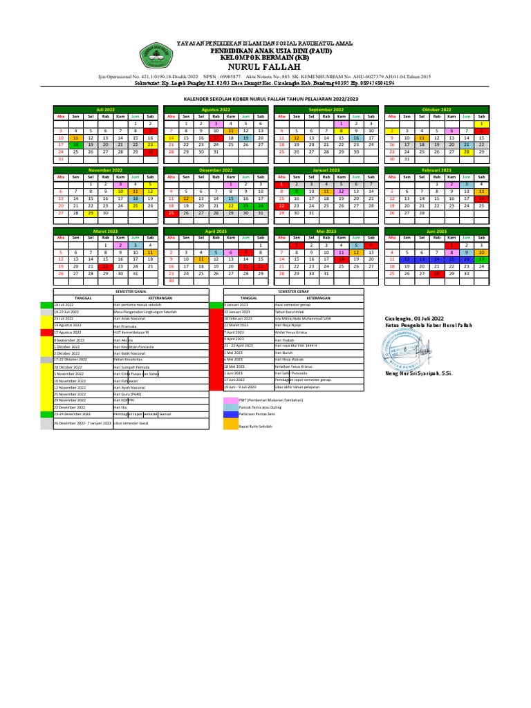 Kalender Sekolah | PDF