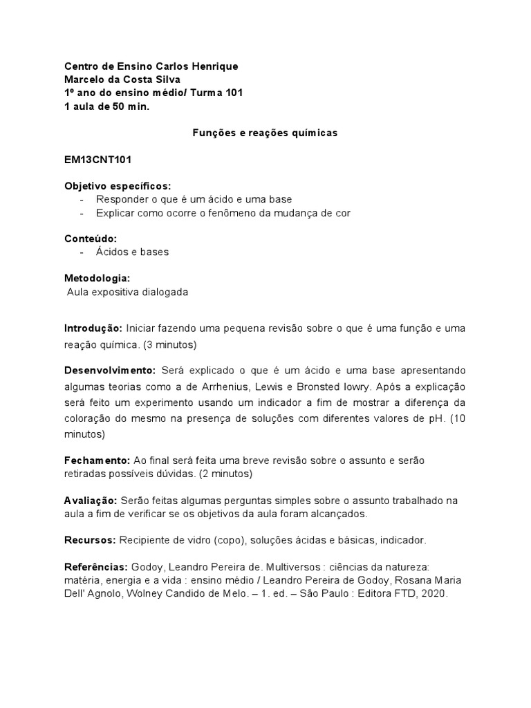 Aula sobre Ácidos e Bases em Química | PDF