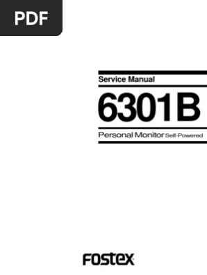 Fostex 6301b Service Manual Loudspeaker Electronic Engineering