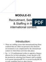Recruitment, Selection & Staffing in The International Context