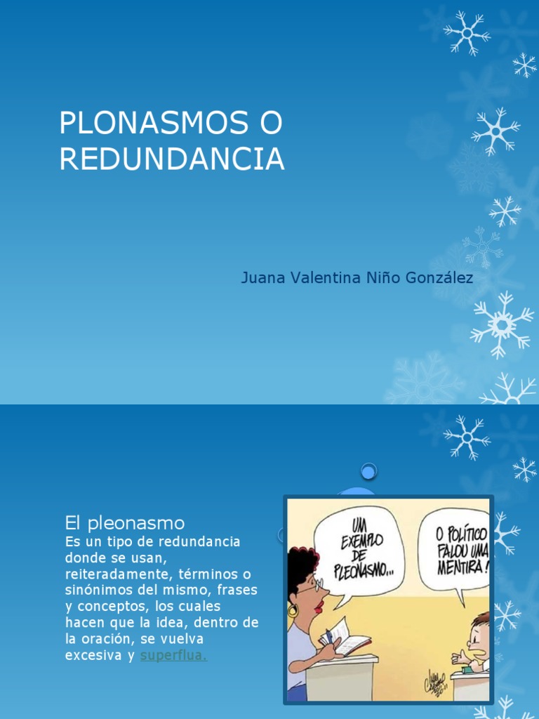 Pleonasmo y Redundancia Explicados | PDF | Filosofía | Estudios de ...